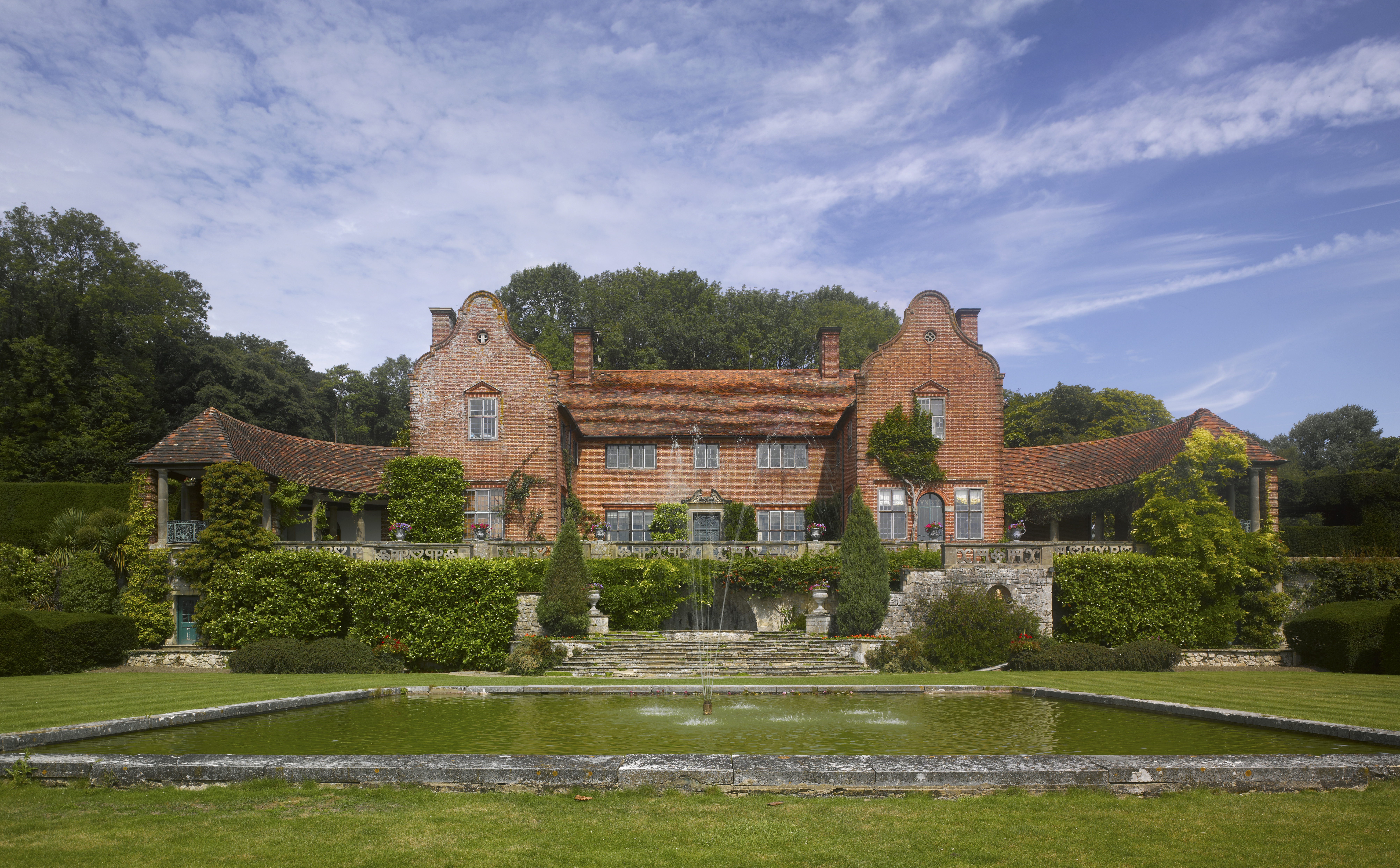Exterior view of the back of Port Lympne Hotel