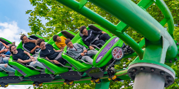 image of people on a theme park ride at Drayton Manor